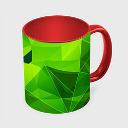 Кружка 3D Valorant green poly, цвет: 3D-белый + красный