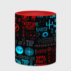 Кружка 3D Twenty one pilots rock pattern, цвет: 3D-белый + красный — фото 2