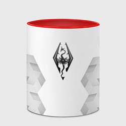 Кружка 3D Skyrim white poly, цвет: 3D-белый + красный — фото 2