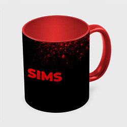 Кружка 3D The Sims - red gradient по-горизонтали, цвет: 3D-белый + красный