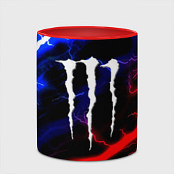 Кружка 3D Monster energy молнии неон, цвет: 3D-белый + красный — фото 2