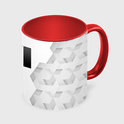 Кружка 3D GTA 6 white poly, цвет: 3D-белый + красный