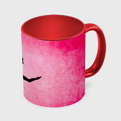 Кружка цветная Спортивная гимнастика на розовом