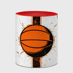 Кружка 3D Стритбольный мяч, цвет: 3D-белый + красный — фото 2