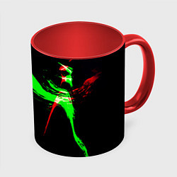 Кружка 3D Color black green red, цвет: 3D-белый + красный