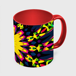 Кружка 3D Звездный калейдоскоп, цвет: 3D-белый + красный