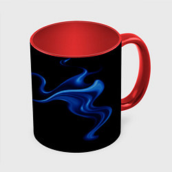 Кружка 3D Color blue abstraction, цвет: 3D-белый + красный