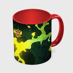 Кружка 3D Герб России зеленый разлом, цвет: 3D-белый + красный