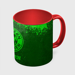 Кружка 3D Bayern - green gradient, цвет: 3D-белый + красный