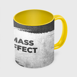 Кружка 3D Mass Effect - white gradient по-горизонтали, цвет: 3D-белый + желтый
