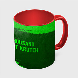 Кружка 3D Thousand Foot Krutch - green gradient по-горизонта, цвет: 3D-белый + красный
