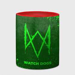 Кружка 3D Watch Dogs - green gradient, цвет: 3D-белый + красный — фото 2