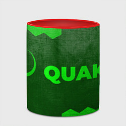 Кружка 3D Quake - green gradient по-горизонтали, цвет: 3D-белый + красный — фото 2