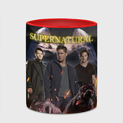 Кружка 3D Supernatural - true hunters, цвет: 3D-белый + красный — фото 2