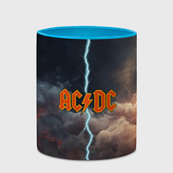 Кружка 3D ACDC логотип группы с молнией, цвет: 3D-белый + небесно-голубой — фото 2