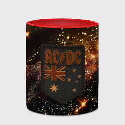 Кружка 3D ACDC в стиле нашивки, цвет: 3D-белый + красный — фото 2