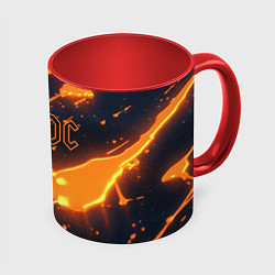 Кружка цветная ACDC оранжевый логотип