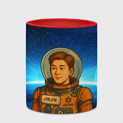 Кружка 3D JinJin в стиле космонавта Astro, цвет: 3D-белый + красный — фото 2