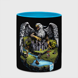 Кружка 3D Королевский грифон замка - Герои Меча и Магии 3, цвет: 3D-белый + небесно-голубой — фото 2