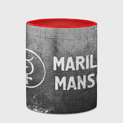 Кружка 3D Marilyn Manson - grey gradient по-горизонтали, цвет: 3D-белый + красный — фото 2