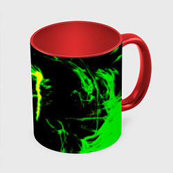 Кружка 3D Monster energy кислотное лого огонь, цвет: 3D-белый + красный