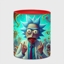 Кружка 3D Рик Санчес в окружении сказочных монстров - нейроа, цвет: 3D-белый + красный — фото 2