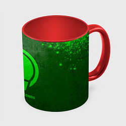 Кружка 3D League of Legends - green gradient, цвет: 3D-белый + красный