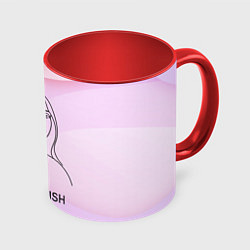 Кружка 3D Билли Айлиш из линии - минимализм, цвет: 3D-белый + красный