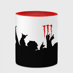 Кружка 3D Monster energy rock black, цвет: 3D-белый + красный — фото 2