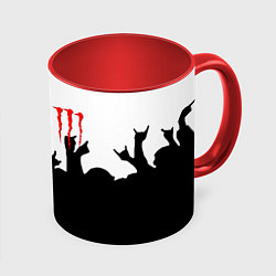 Кружка 3D Monster energy rock black, цвет: 3D-белый + красный