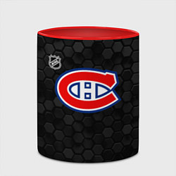 Кружка 3D Монреаль Канадиенс - черные соты, цвет: 3D-белый + красный — фото 2