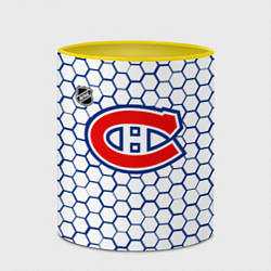 Кружка 3D Монреаль Канадиенс - белые соты, цвет: 3D-белый + желтый — фото 2