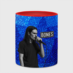 Кружка 3D Bones стоит с микрофоном, цвет: 3D-белый + красный — фото 2