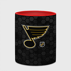 Кружка 3D Сент Луис Блюз - черные соты, цвет: 3D-белый + красный — фото 2
