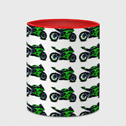 Кружка 3D Motorbike green, цвет: 3D-белый + красный — фото 2