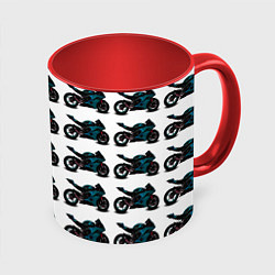Кружка 3D Motorbike blue, цвет: 3D-белый + красный
