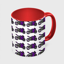 Кружка 3D Motorcycle purple, цвет: 3D-белый + красный