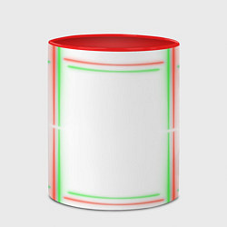 Кружка 3D Neon light green red, цвет: 3D-белый + красный — фото 2