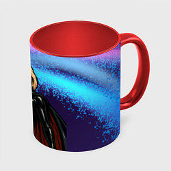 Кружка 3D Леди Гага в костюме супергероя, цвет: 3D-белый + красный