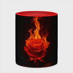 Кружка 3D Flaming rose, цвет: 3D-белый + красный — фото 2