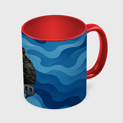 Кружка 3D ВМФ медведь, цвет: 3D-белый + красный