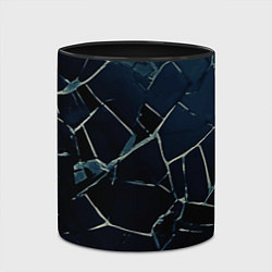 Кружка 3D Тёмный чёрно-синий битые плиты, цвет: 3D-белый + черный — фото 2