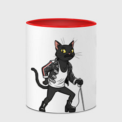Кружка 3D Кот - Фредди Меркьюри, цвет: 3D-белый + красный — фото 2