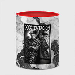 Кружка 3D XXXTentacion облокотился об зеркало, цвет: 3D-белый + красный — фото 2