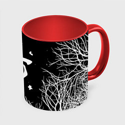 Кружка цветная Doom белые деревья