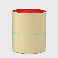 Кружка 3D Color beige green stripes, цвет: 3D-белый + красный — фото 2