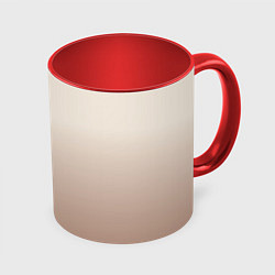 Кружка 3D Градиент песочный, цвет: 3D-белый + красный