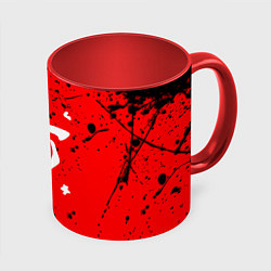 Кружка 3D Doom текстура краски, цвет: 3D-белый + красный
