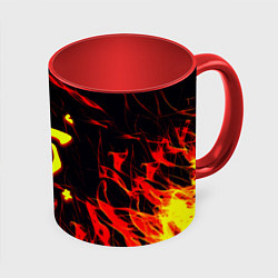 Кружка 3D Doom огненные искры, цвет: 3D-белый + красный