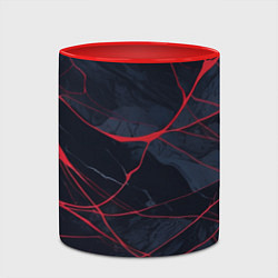 Кружка 3D Мраморные узоры из переплетений красных линий, цвет: 3D-белый + красный — фото 2
